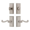 Carre Short Plate Entry Set with Newport Lever in Satin Nickel