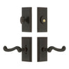 Carre Short Plate Entry Set with Newport Lever in Timeless Bronze