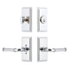 Carre Short Plate Entry Set with Soleil Lever in Bright Chrome