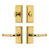 Carre Short Plate Entry Set with Soleil Lever in Lifetime Brass