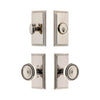 Carre Short Plate Entry Set with Soleil Knob in Polished Nickel