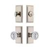 Carre Short Plate Entry Set with Versailles Crystal Knob in Polished Nickel