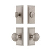 Carre Short Plate Entry Set with Windsor Knob in Satin Nickel