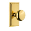 Carré Short Plate with Fifth Avenue Knob in Polished Brass