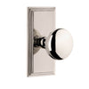 Carré Short Plate with Fifth Avenue Knob in Polished Nickel