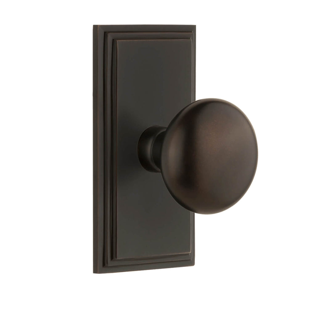 Carré Short Plate with Fifth Avenue Knob in Timeless Bronze