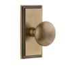 Carré Short Plate with Fifth Avenue Knob in Vintage Brass