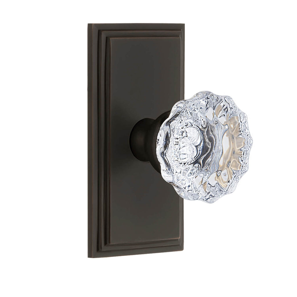 Carré Short Plate with Fontainebleau Crystal Knob in Timeless Bronze