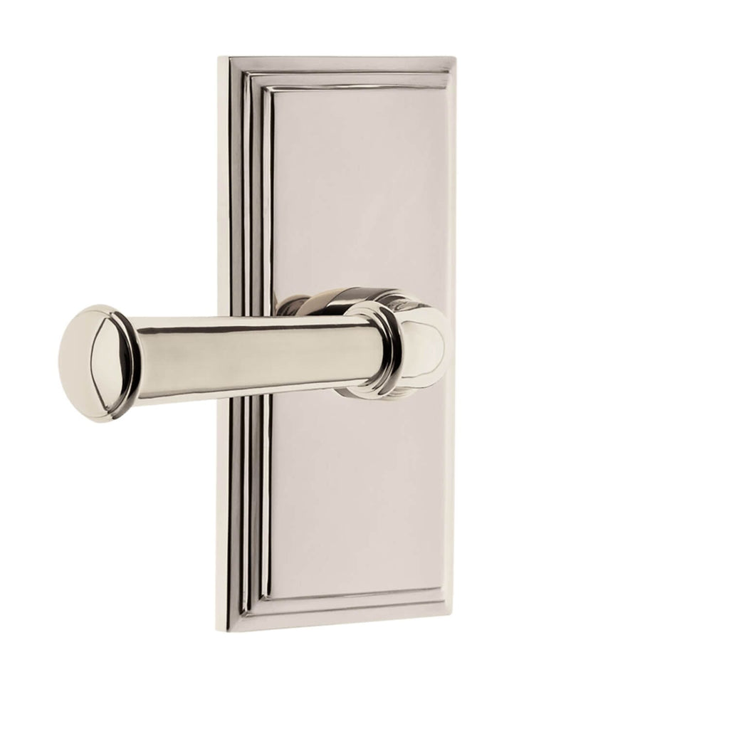 Carré Short Plate with Georgetown Lever in Polished Nickel