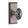 Carré Short Plate with Grande Victorian Knob in Antique Pewter