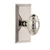 Carré Short Plate with Grande Victorian Knob in Polished Nickel