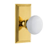 Carré Short Plate with Hyde Park Knob in Polished Brass