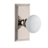Carré Short Plate with Hyde Park Knob in Polished Nickel