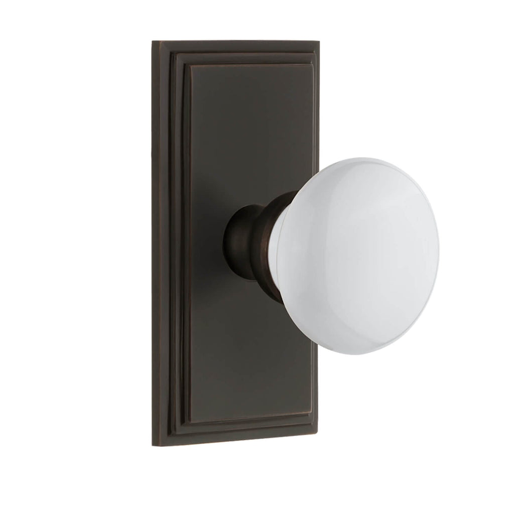 Carré Short Plate with Hyde Park Knob in Timeless Bronze