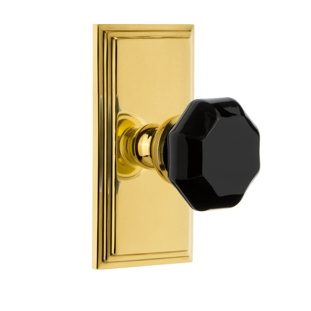 Carré Short Plate with Lyon Knob in Polished Brass