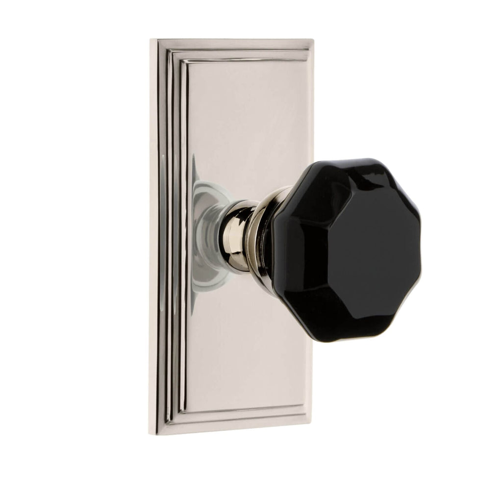 Carré Short Plate with Lyon Knob in Polished Nickel