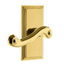Carré Short Plate with Newport Lever in Polished Brass