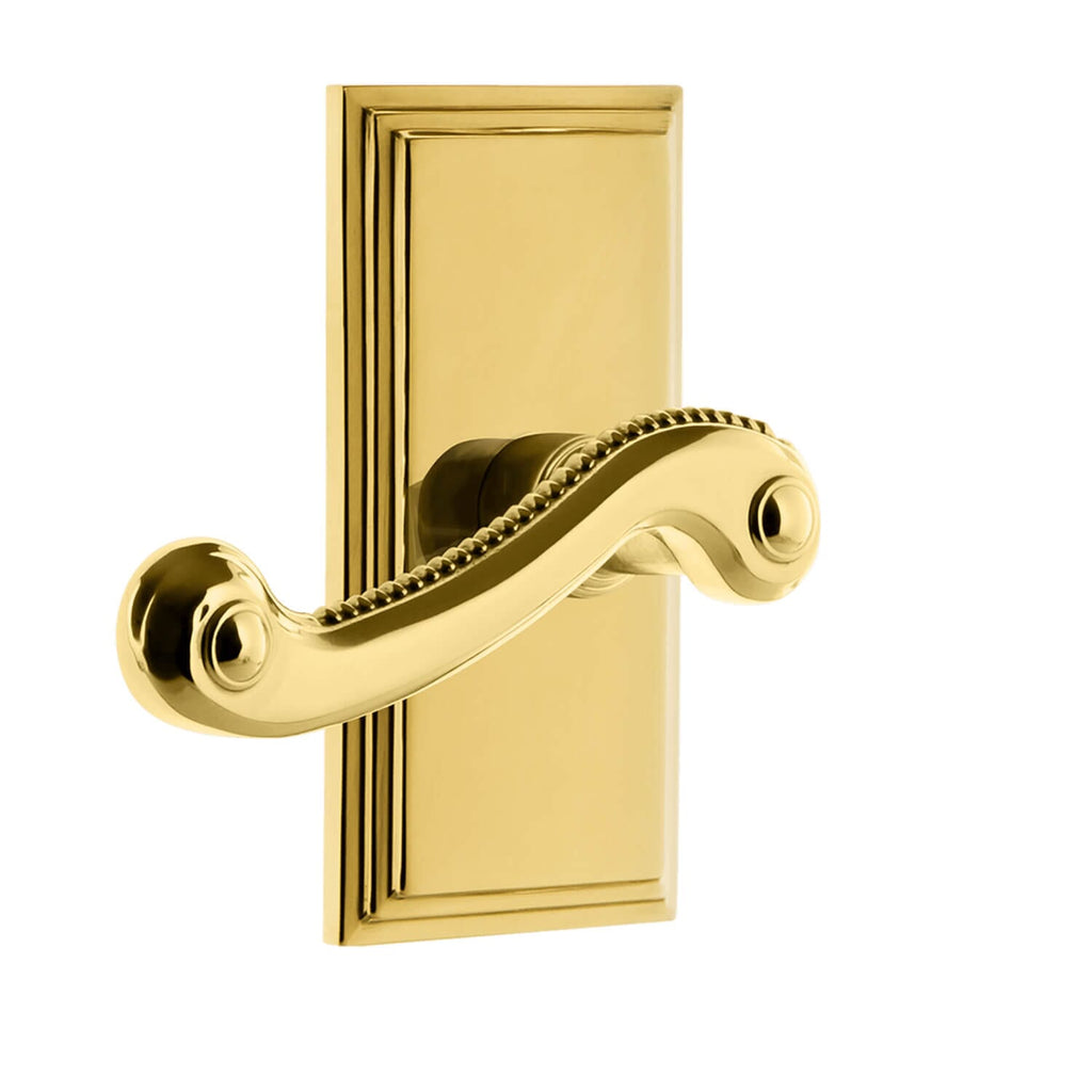 Carré Short Plate with Newport Lever in Lifetime Brass