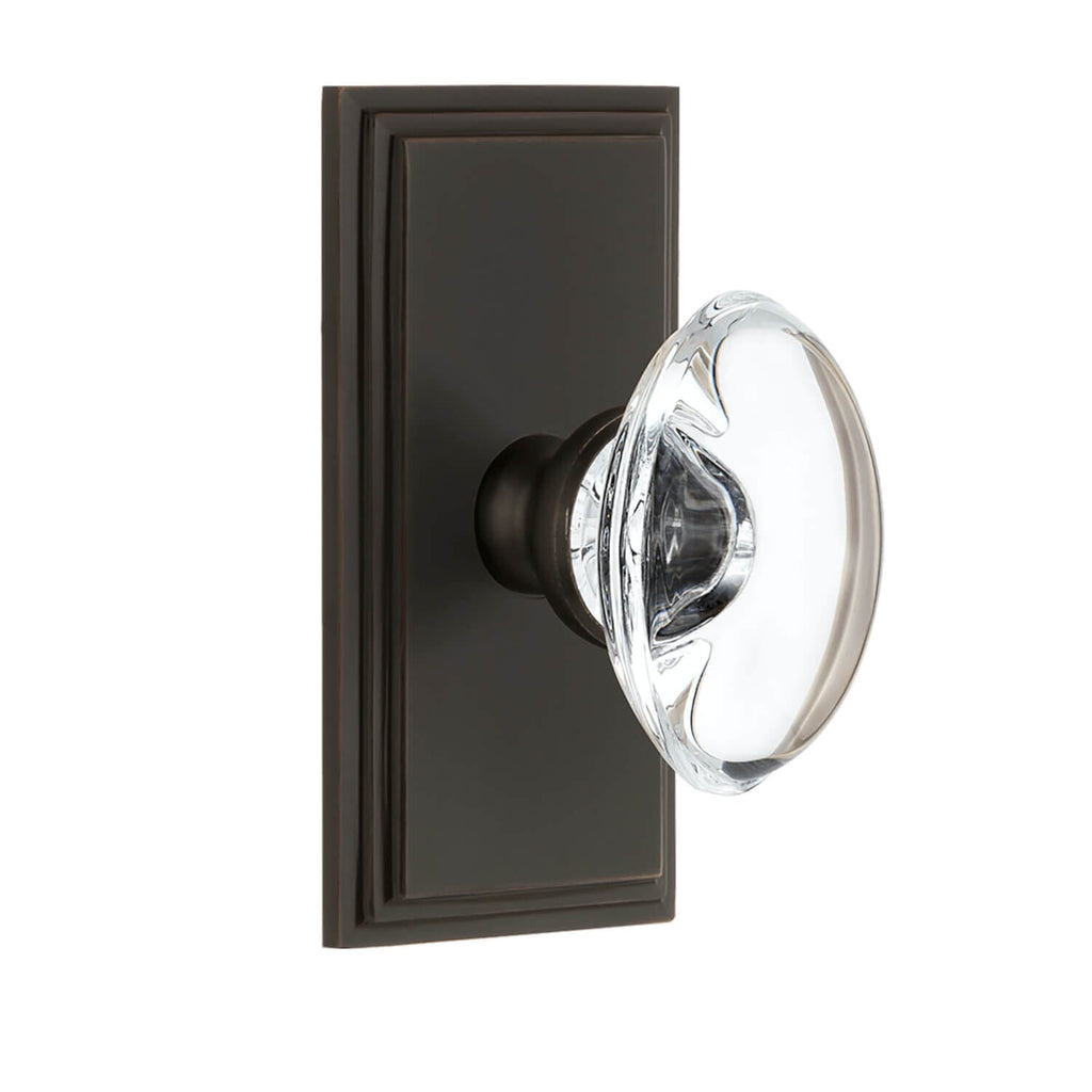 Carré Short Plate with Provence Crystal Knob in Timeless Bronze