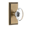 Carré Short Plate with Provence Crystal Knob in Vintage Brass