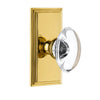 Carré Short Plate with Provence Crystal Knob in Lifetime Brass