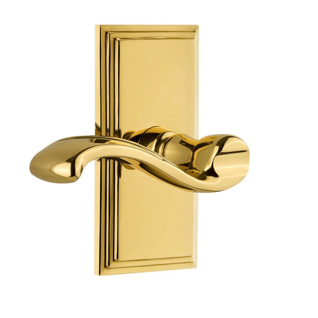 Carré Short Plate with Portofino Lever in Polished Brass