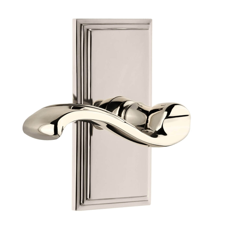 Carré Short Plate with Portofino Lever in Polished Nickel