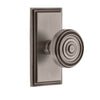 Carré Short Plate with Soleil Knob in Antique Pewter