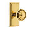 Carré Short Plate with Soleil Knob in Polished Brass