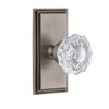 Carré Short Plate with Versailles Crystal Knob in Antique Pewter