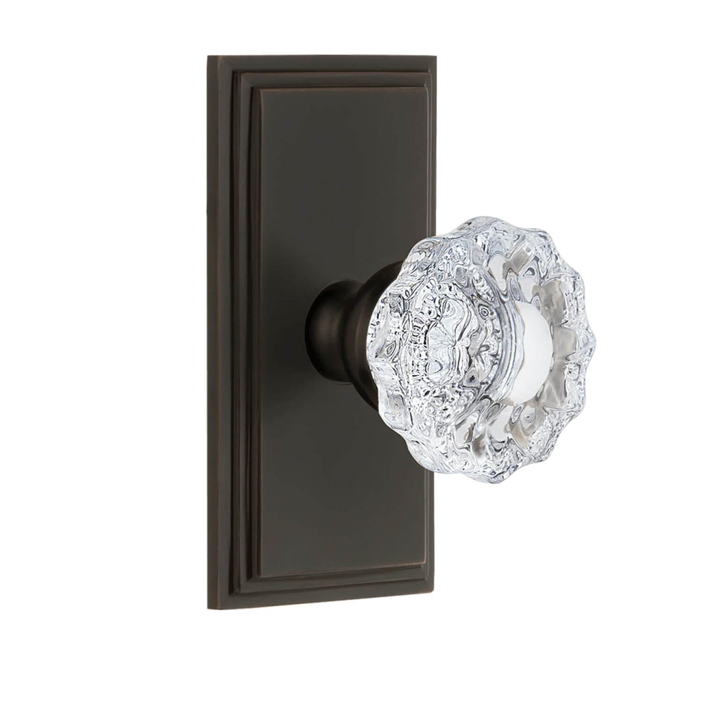 Carré Short Plate with Versailles Crystal Knob in Timeles Bronze