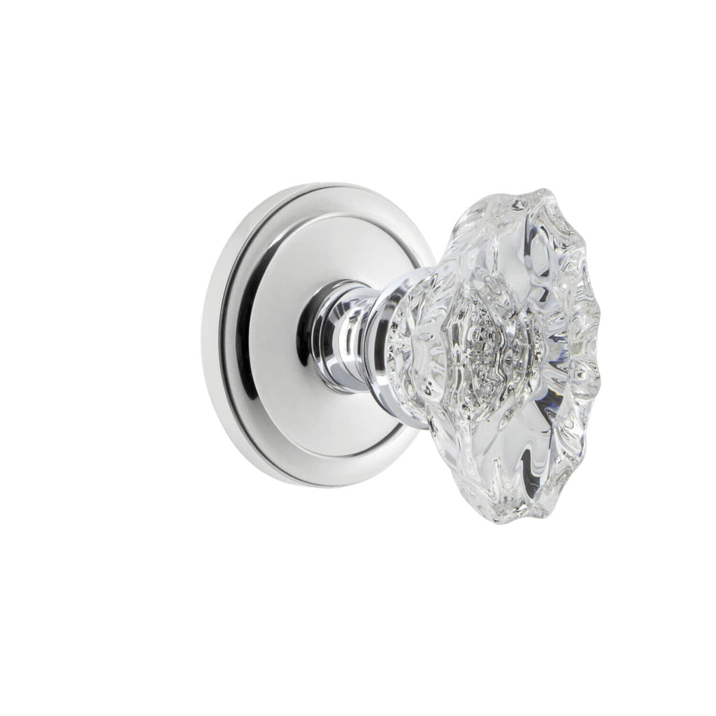 Circulaire Rosette with Biarritz Crystal Knob in Bright Chrome