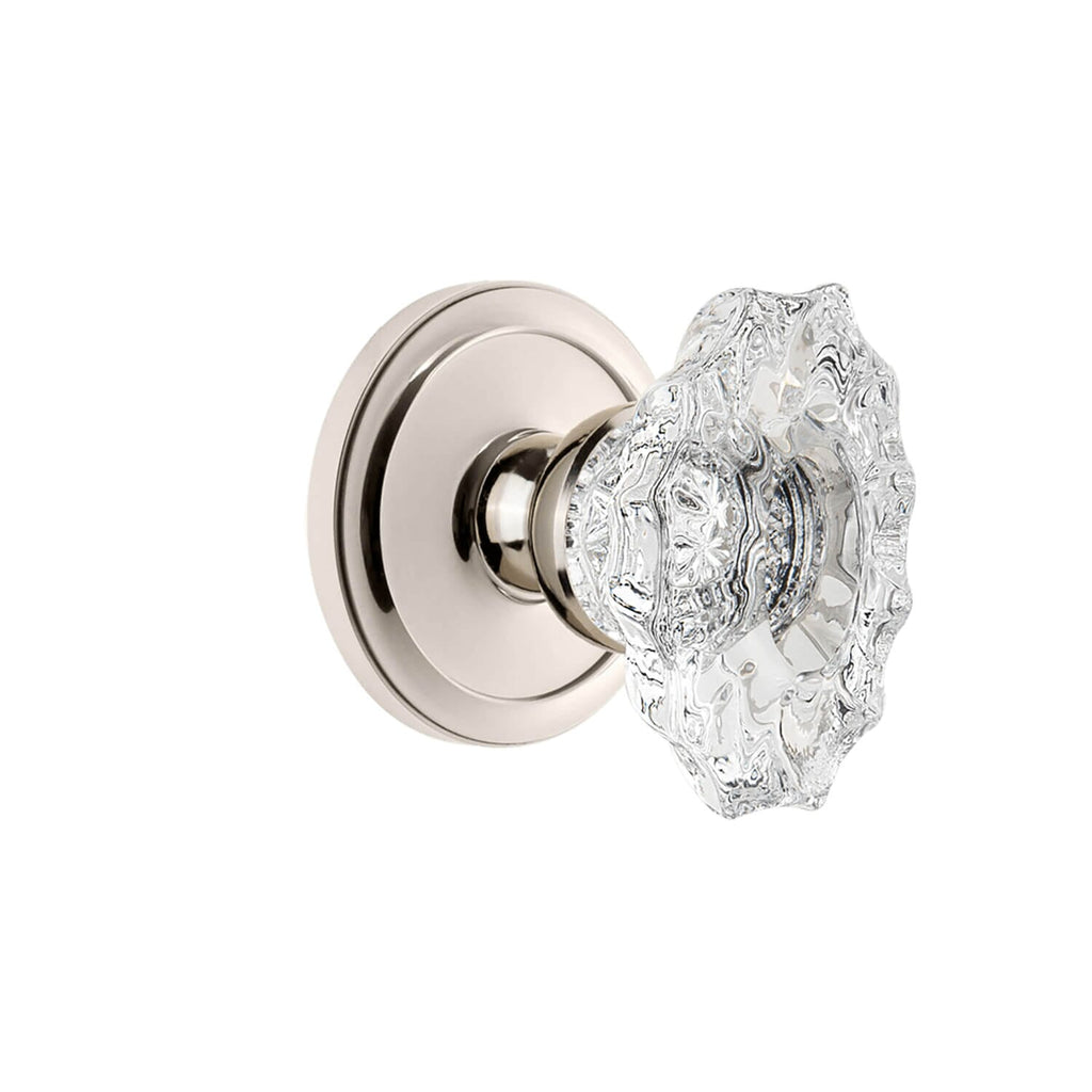 Circulaire Rosette with Biarritz Crystal Knob in Polished Nickel