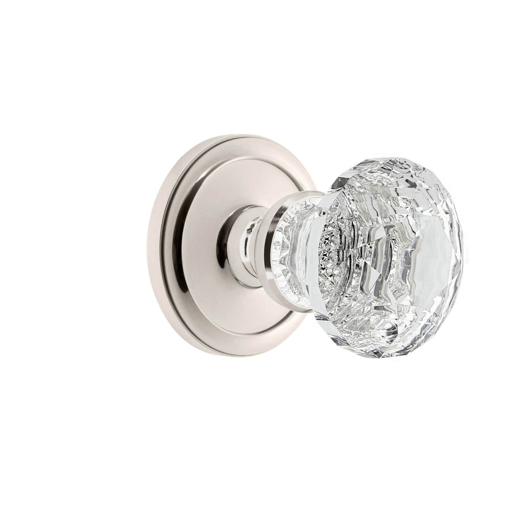 Circulaire Rosette with Brilliant Crystal Knob in Polished Nickel