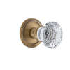 Circulaire Rosette with Brilliant Crystal Knob in Vintage Brass