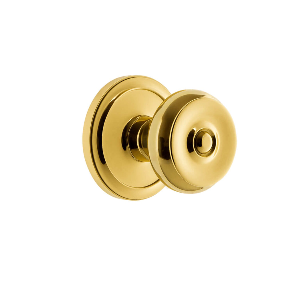 Circulaire Rosette with Bouton Knob in Polished Brass
