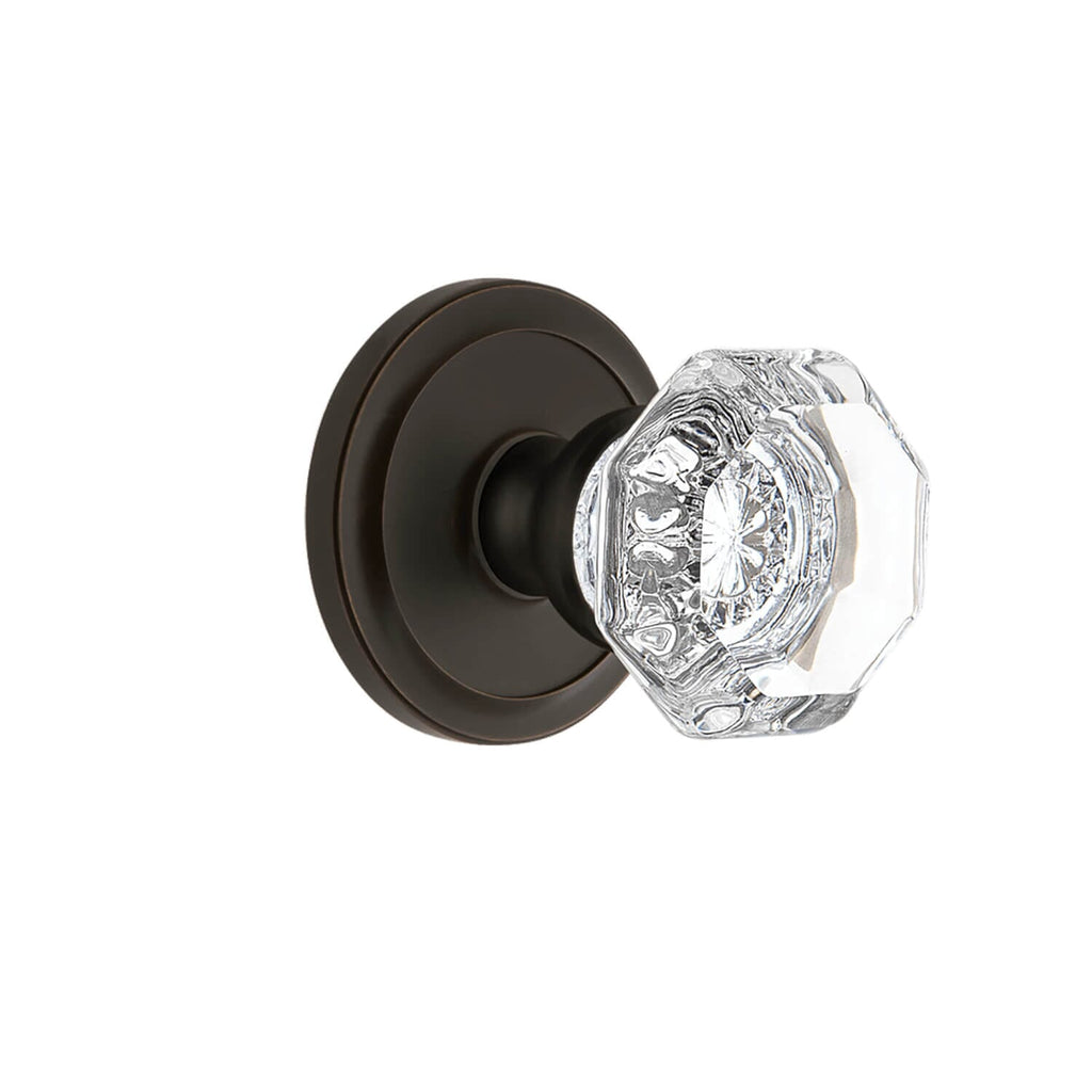 Circulaire Rosette with Chambord Crystal Knob in Timeless Bronze