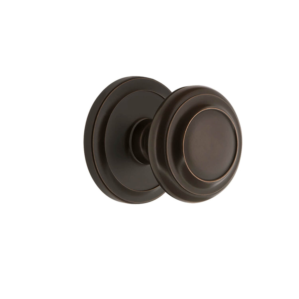 Circulaire Rosette with Circulaire Knob in Timeless Bronze