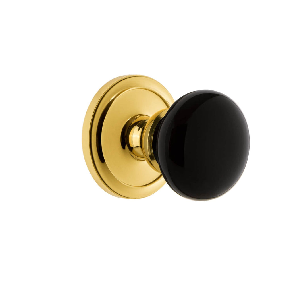 Circulaire Rosette with Coventry Knob in Polished Brass