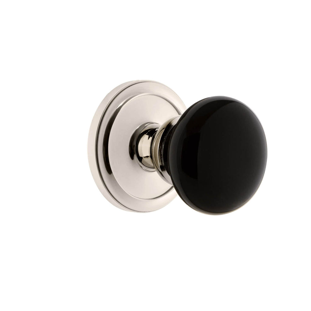 Circulaire Rosette with Coventry Knob in Polished Nickel
