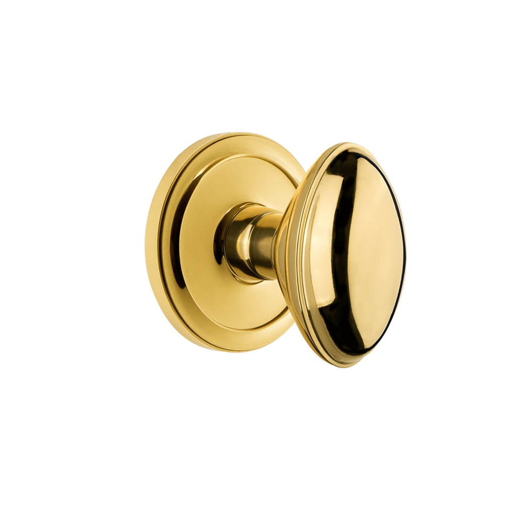 Circulaire Rosette with Eden Prairie Knob in Polished Brass