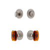 Circulaire Rosette Entry Set with Baguette Amber Crystal Knob in Satin Nickel