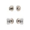 Circulaire Rosette Entry Set with Baguette Clear Crystal Knob in Polished Nickel