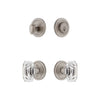 Circulaire Rosette Entry Set with Baguette Clear Crystal Knob in Satin Nickel
