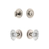 Circulaire Rosette Entry Set with Biarritz Crystal Knob in Polished Nickel