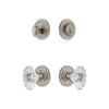 Circulaire Rosette Entry Set with Biarritz Crystal Knob in Satin Nickel