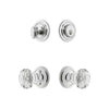 Circulaire Rosette Entry Set with Brilliant Crystal Knob in Bright Chrome