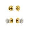 Circulaire Rosette Entry Set with Brilliant Crystal Knob in Lifetime Brass