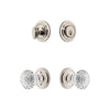 Circulaire Rosette Entry Set with Brilliant Crystal Knob in Polished Nickel