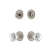 Circulaire Rosette Entry Set with Brilliant Crystal Knob in Satin Nickel